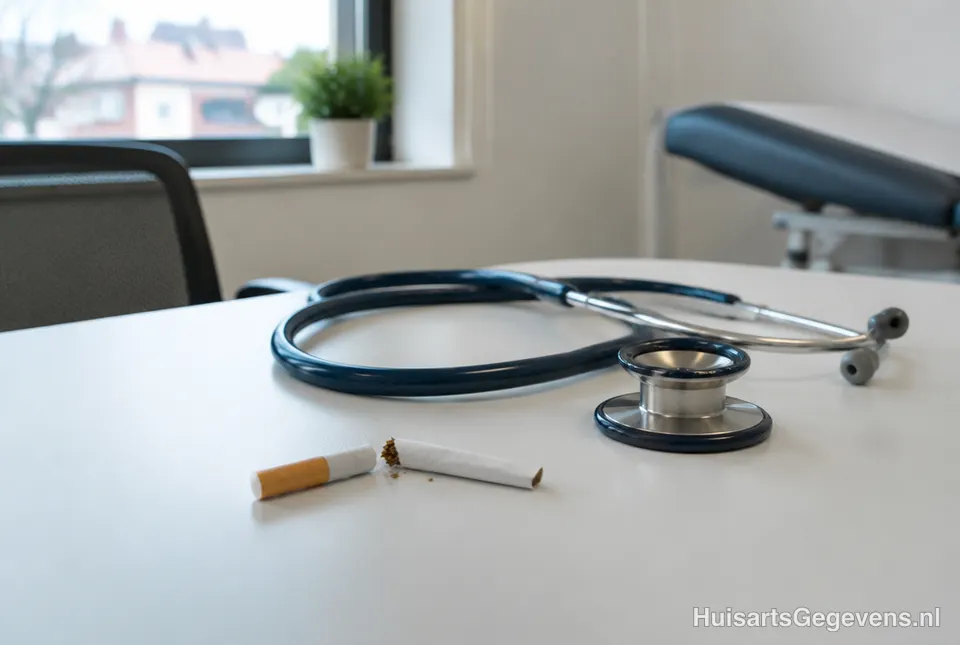 Gebroken sigaret op een tafel in een spreekkamer